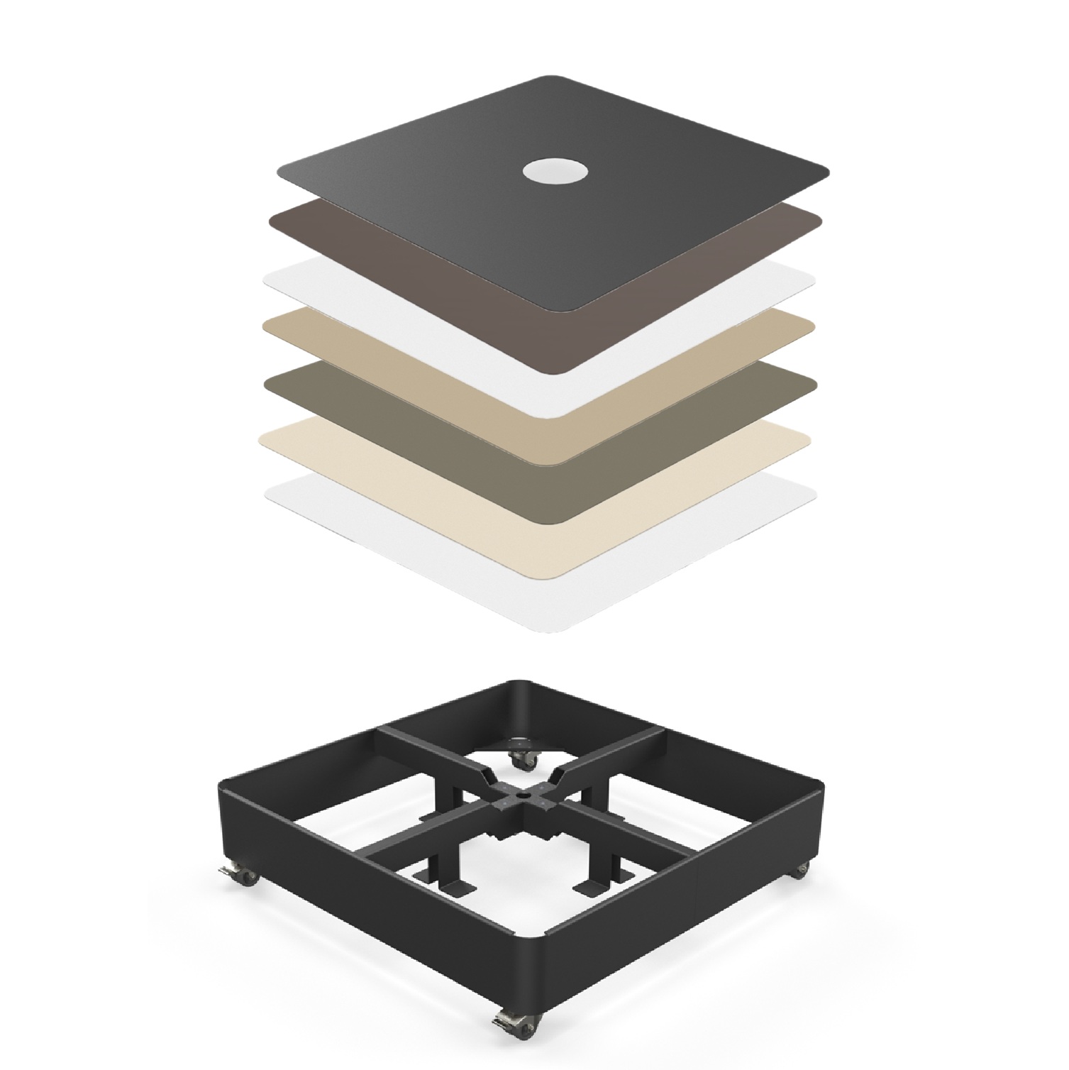 PX tile base Zwart met alle platen