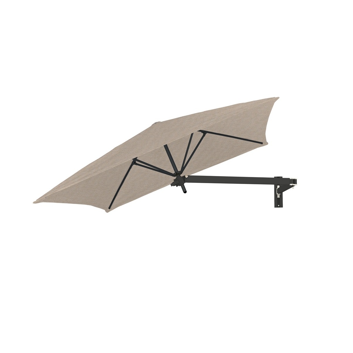 Paraflex muurparasol 200x200cm inclusief Neo-arm-zwart