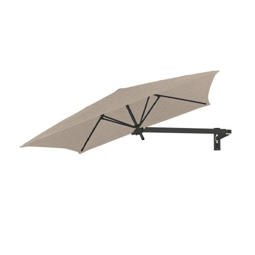 Paraflex muurparasol 230x230cm inclusief Neo-arm-zwart