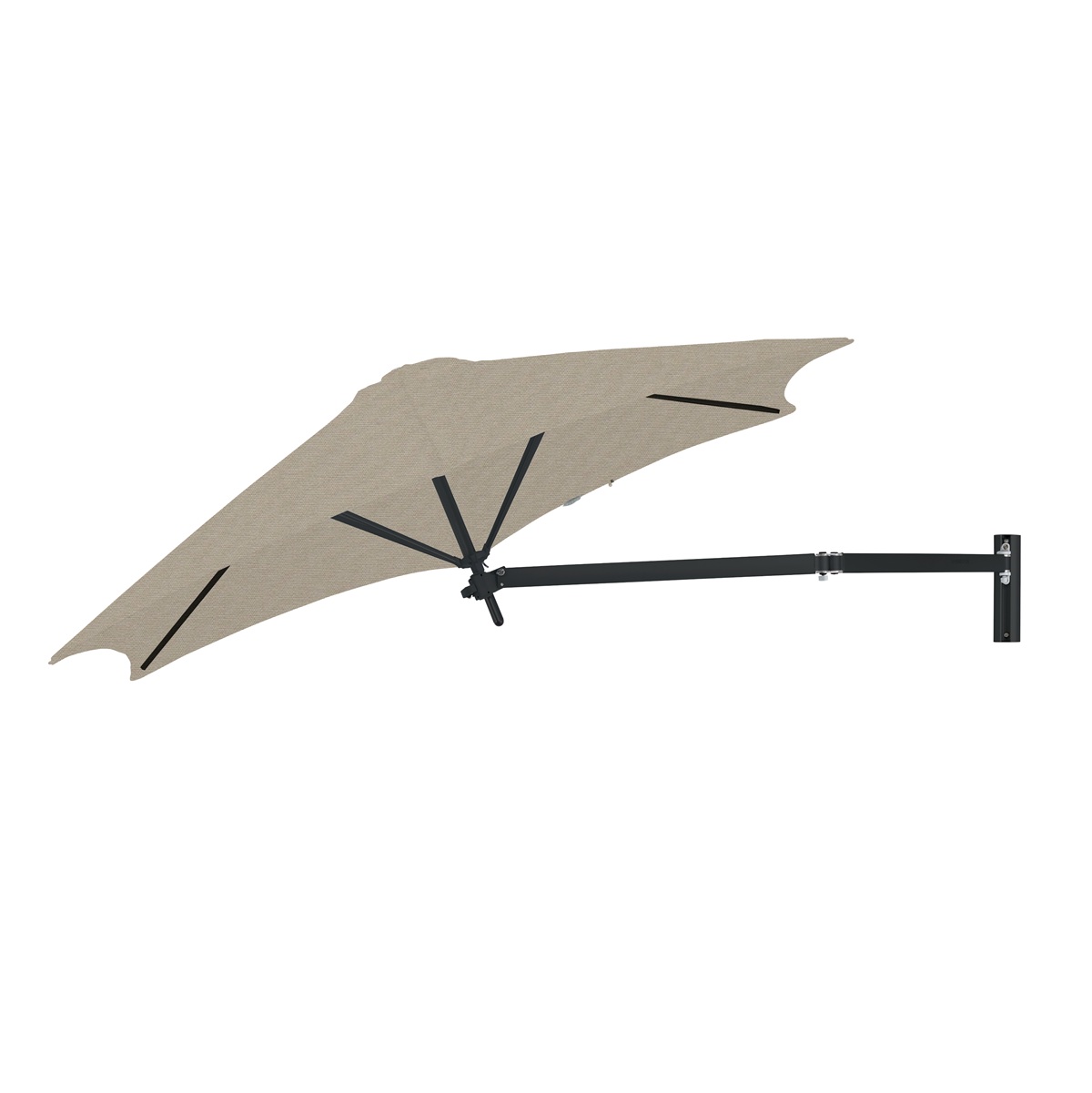 Paraflex muurparasol Ø270cm inclusief Neo-arm-zwart