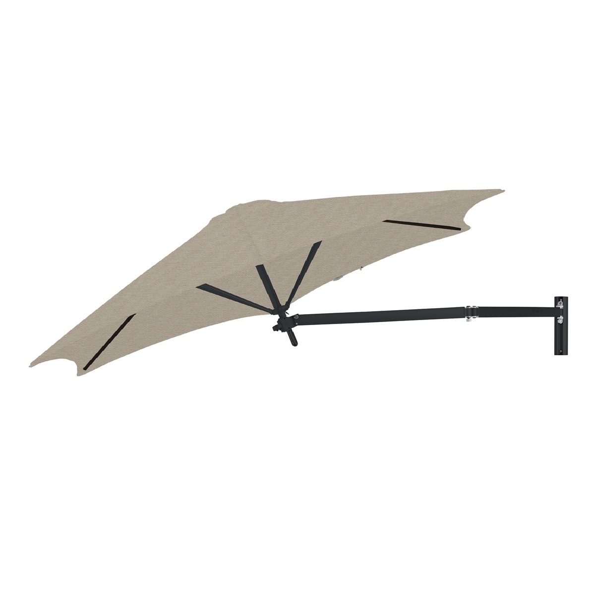 Paraflex muurparasol Ø300cm inclusief Neo-arm-zwart