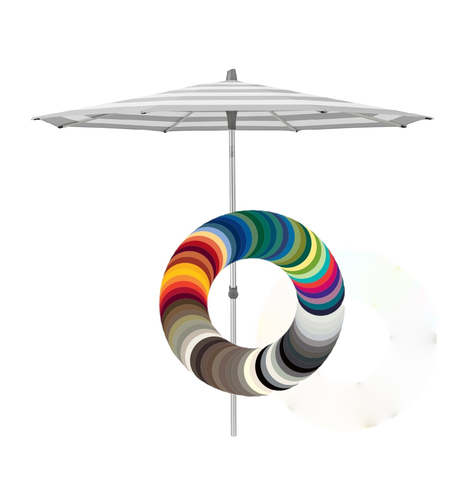 Glatz Alu-Smart parasoldoek rond