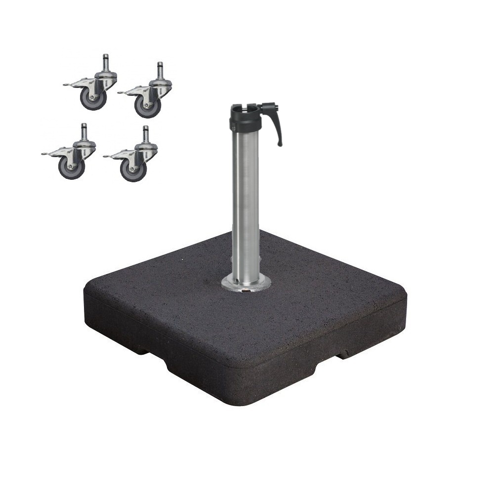 Betonvoet 60kg staander RVS-Ø35/38-39mm met wielen 