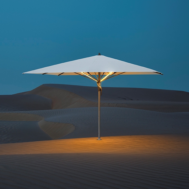 Glatz FORTELLO LED EASY parasol rechthoek 400 x 300 cm Eggshell