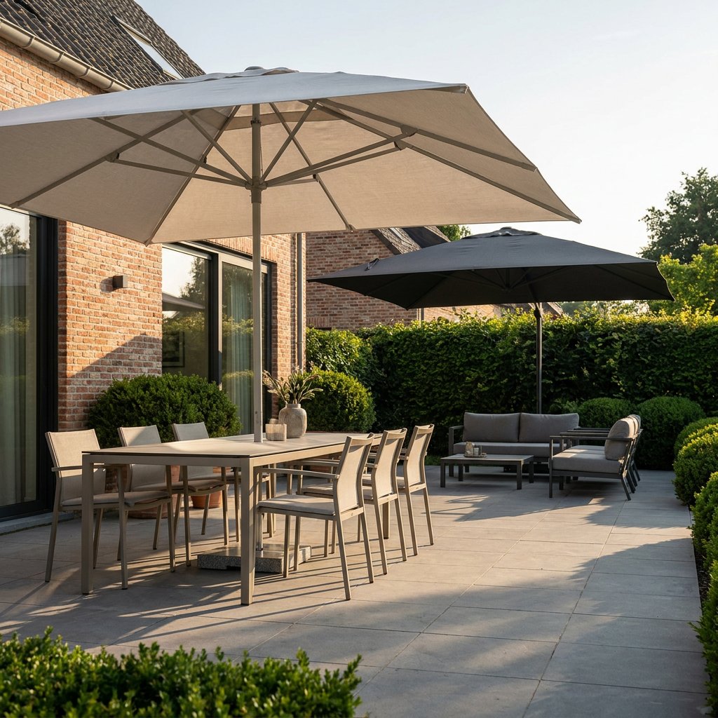 Lichte of donkere vierkante parasol