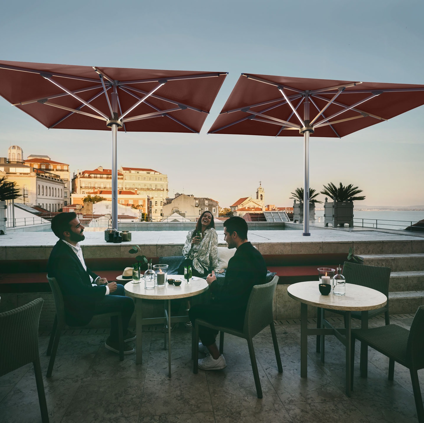 Glatz PALAZZO Style horeca parasol Ø 400 cm klasse 5 - Afbeelding 2