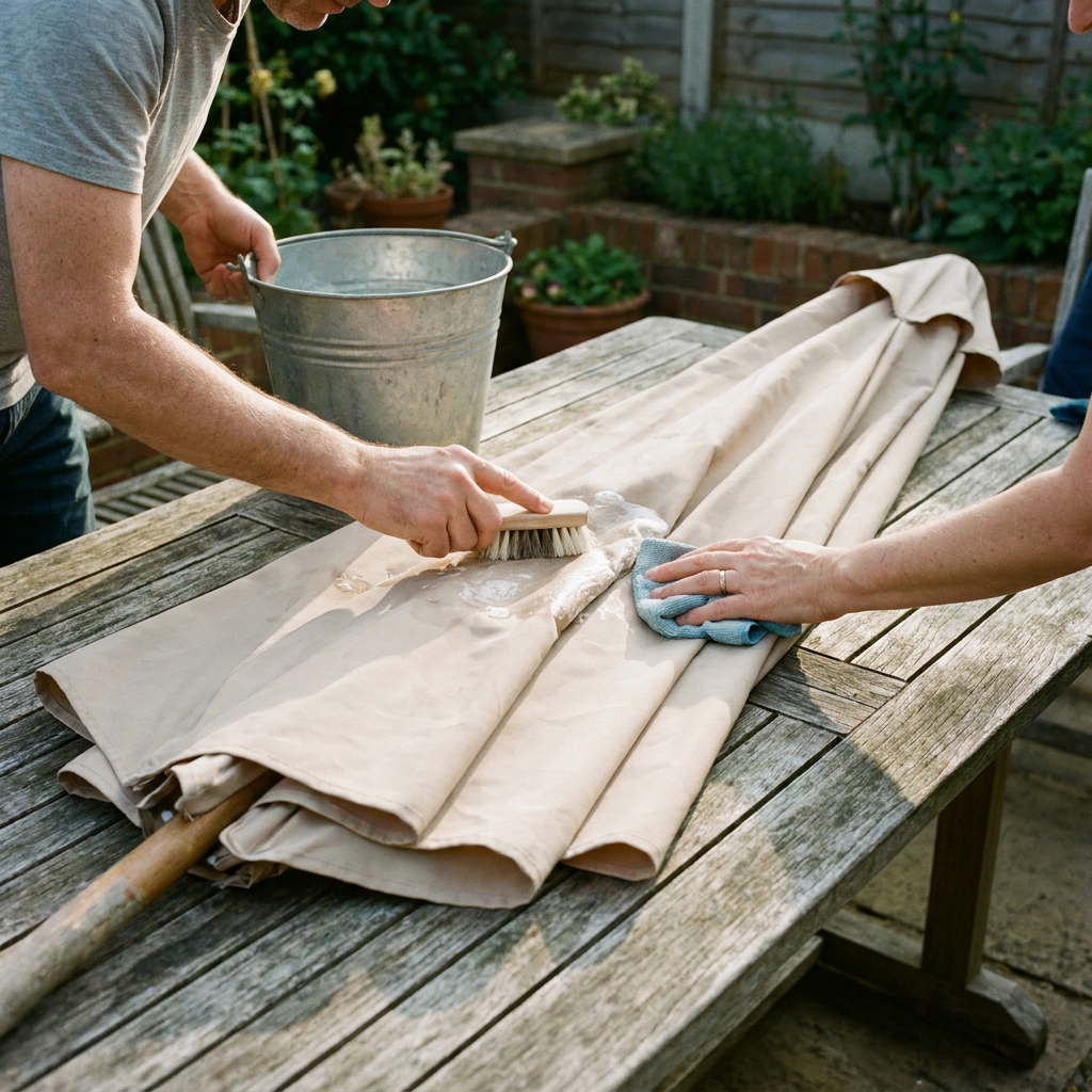 Parasolhoes schoonmaken zonder wasmachine