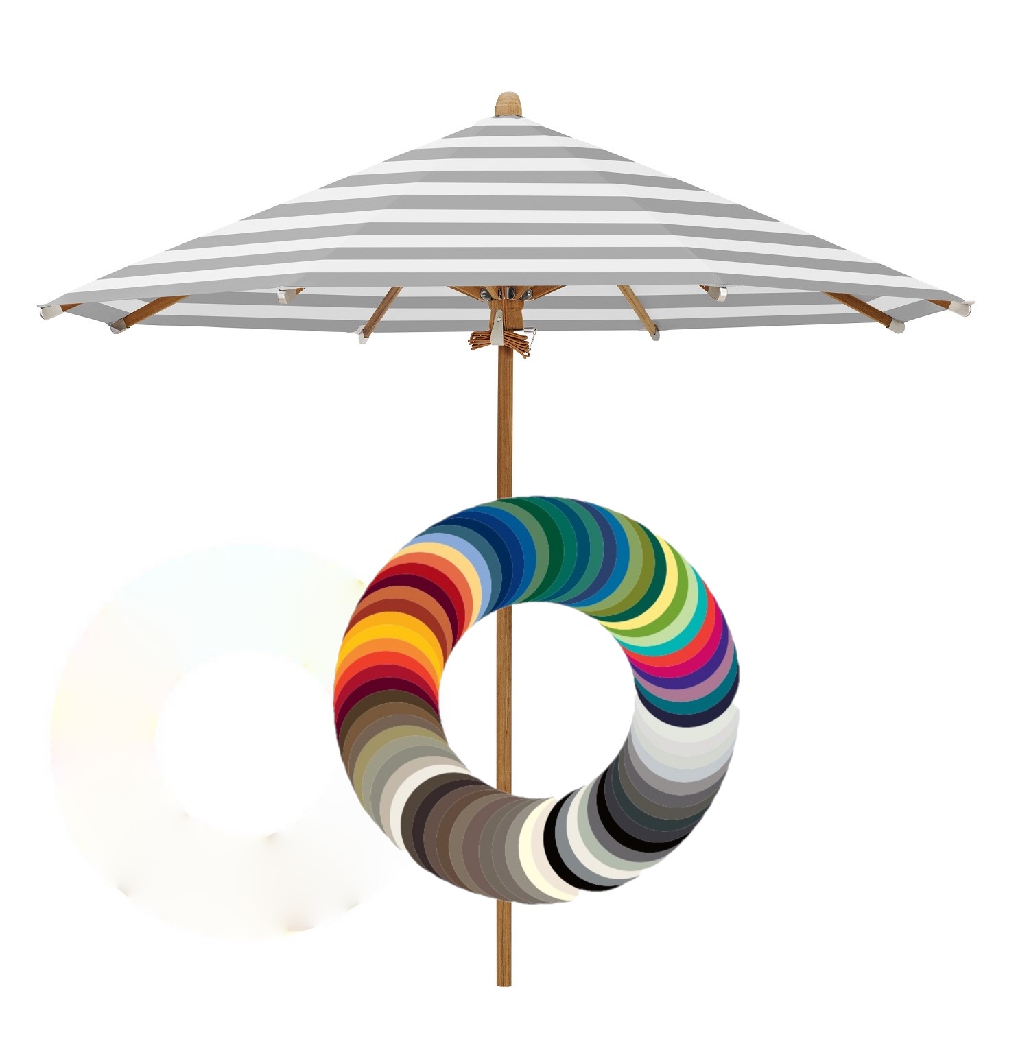 Teakwood parasoldoek rond