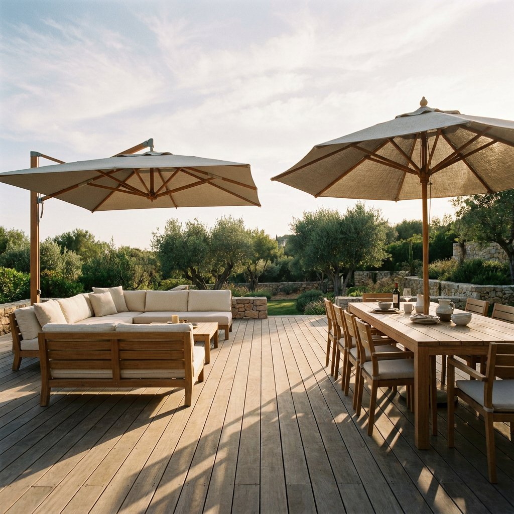 Vierkante zweefparasol of stokparasol