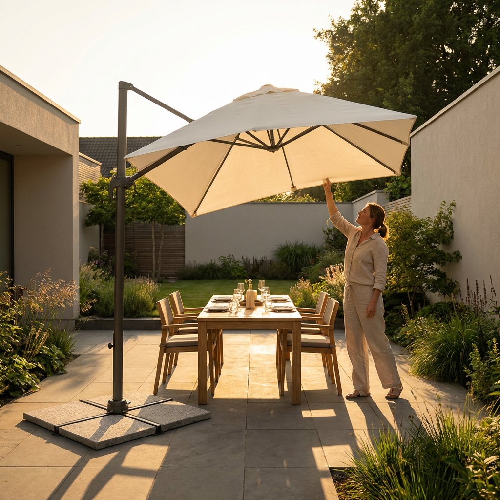 Waarom zweefparasol kantelen?