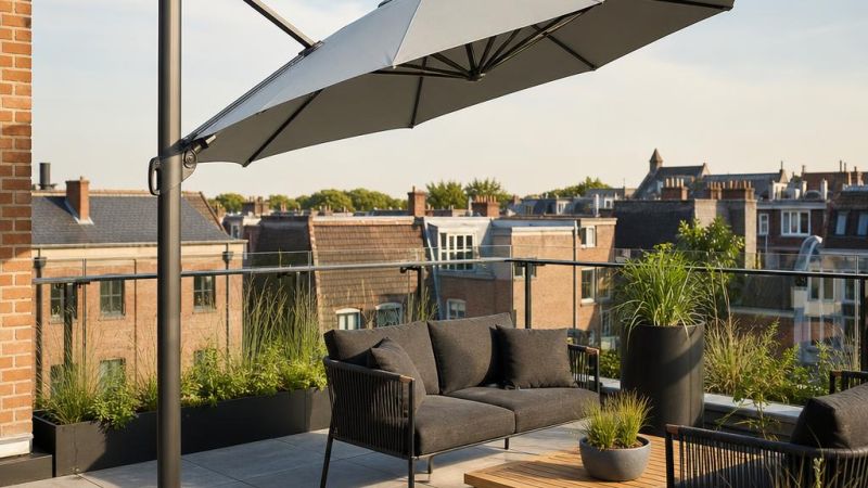 Zweefparasol balkon of dakterras